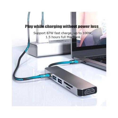 DAYTONA Hc-13C Type-C To 2* USB 3.0 Sd Tf 4K Hd 1080P HDMI Pd Kart Okuyucu Çevirici Hub